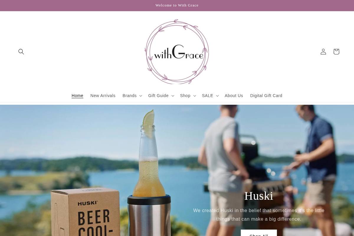 With Grace homepage screenshot