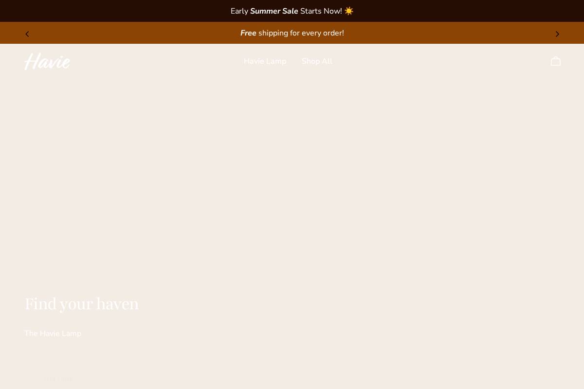 Havie homepage screenshot