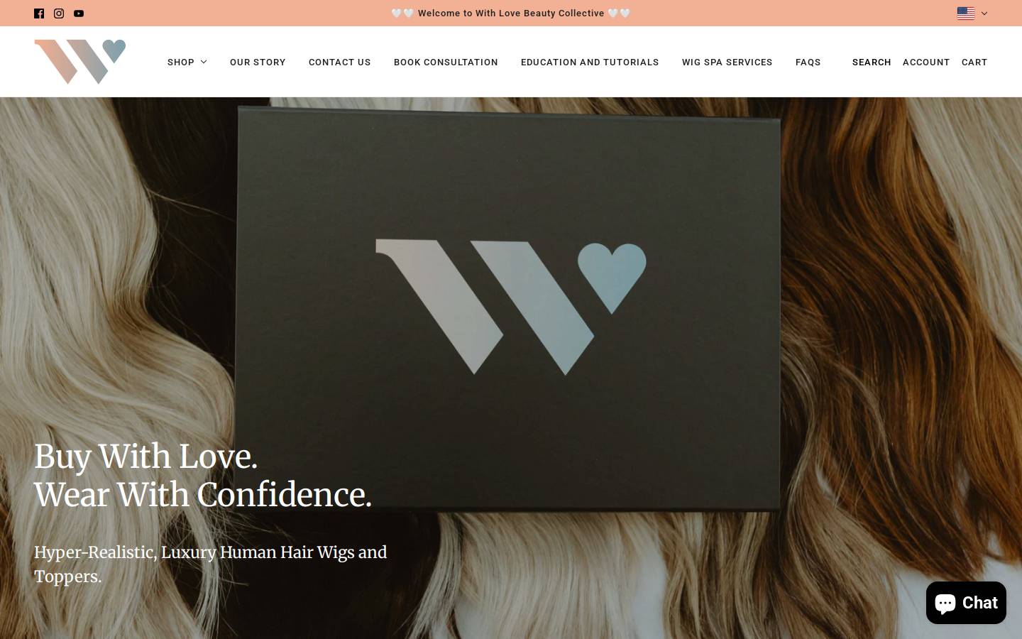 withlovebeautycollective.com homepage screenshot