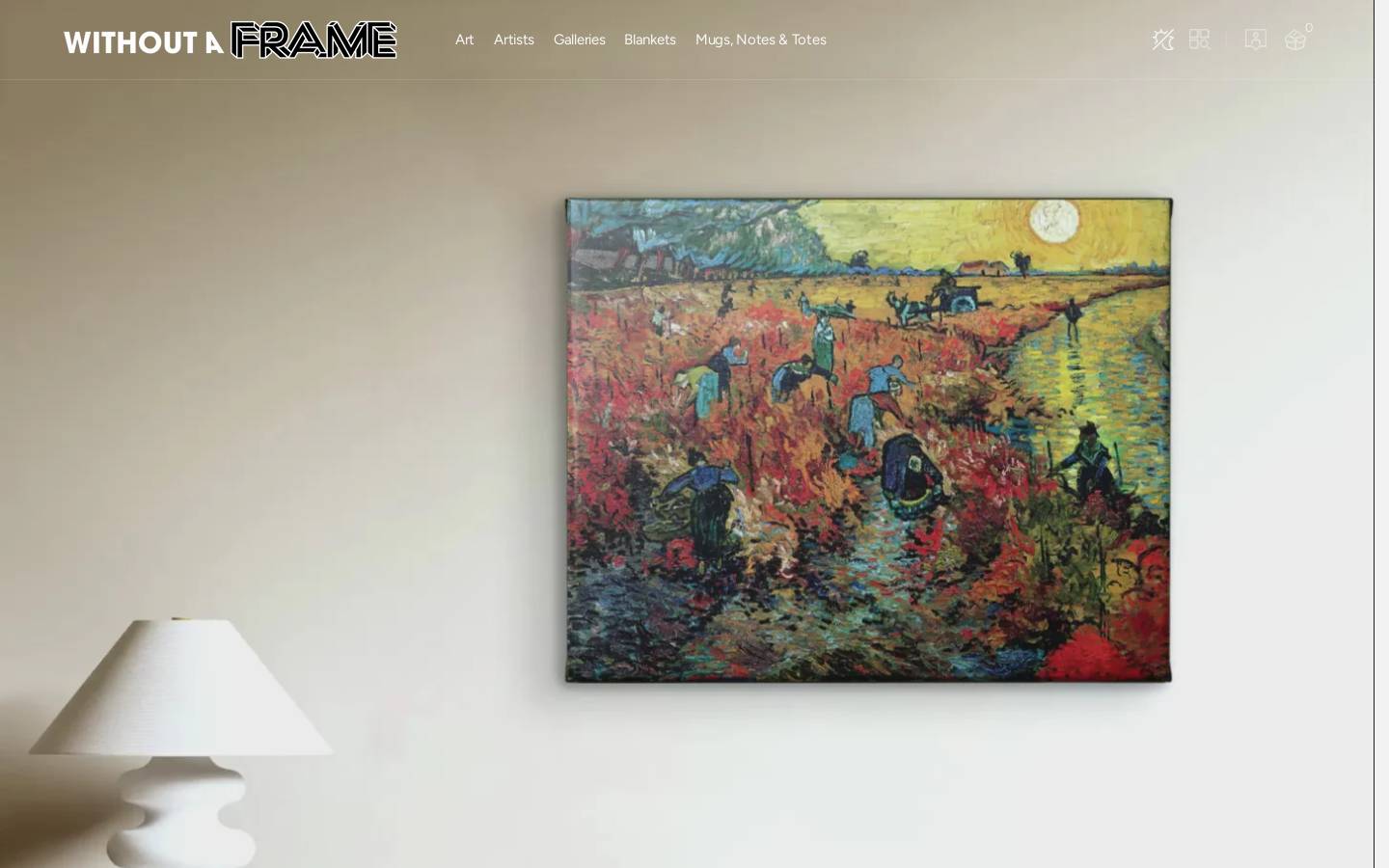 withoutaframe.com homepage screenshot