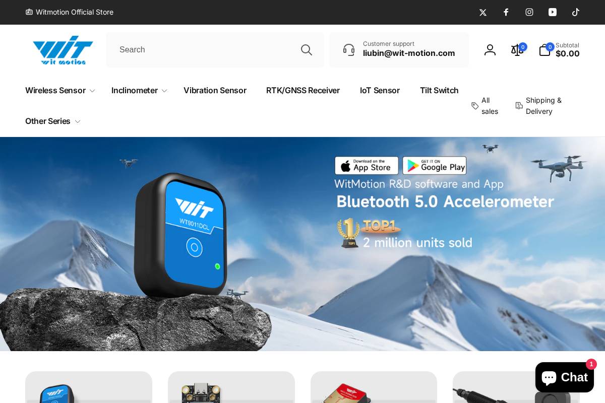 witmotion-sensor.com homepage screenshot