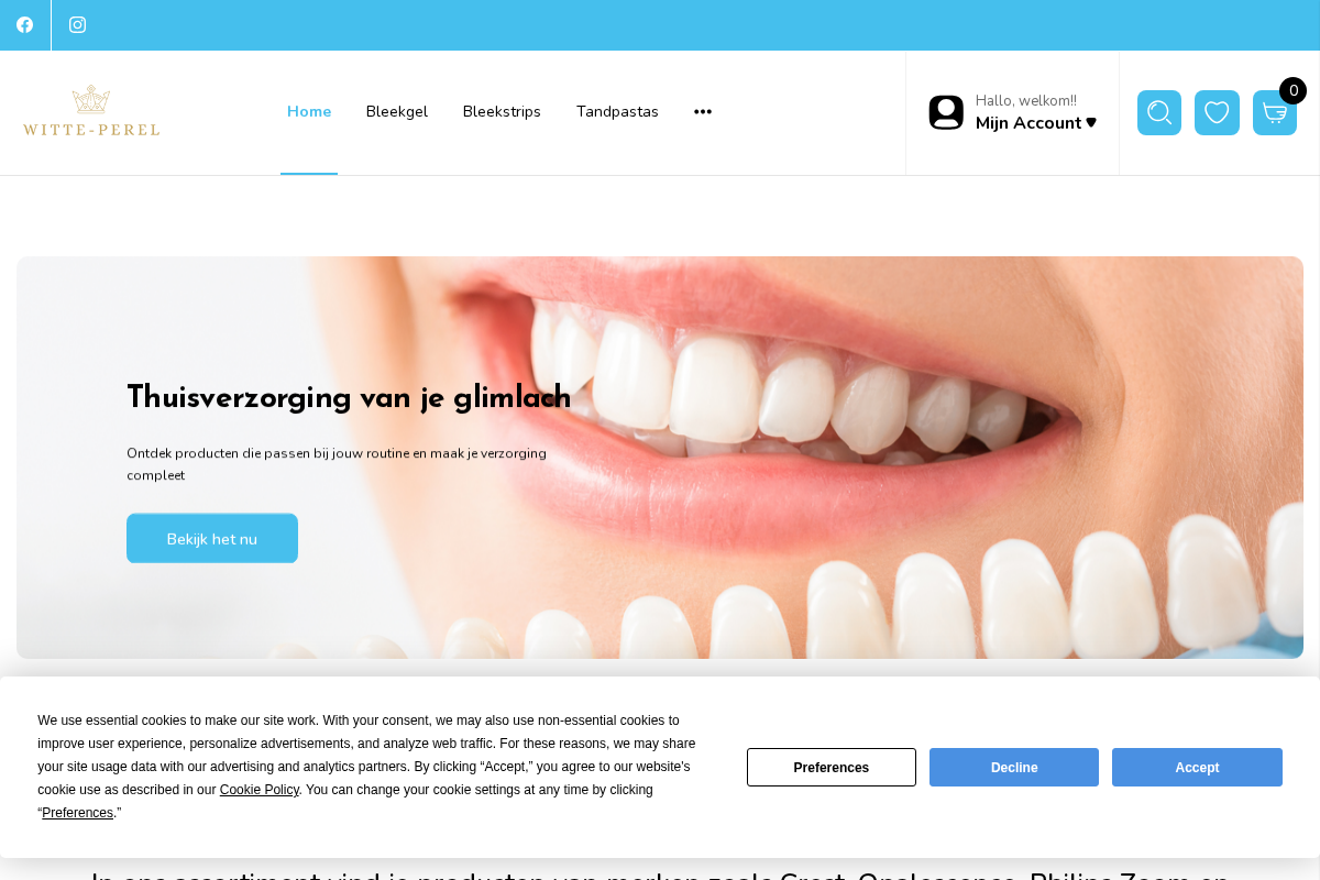 witte-perel.nl homepage screenshot