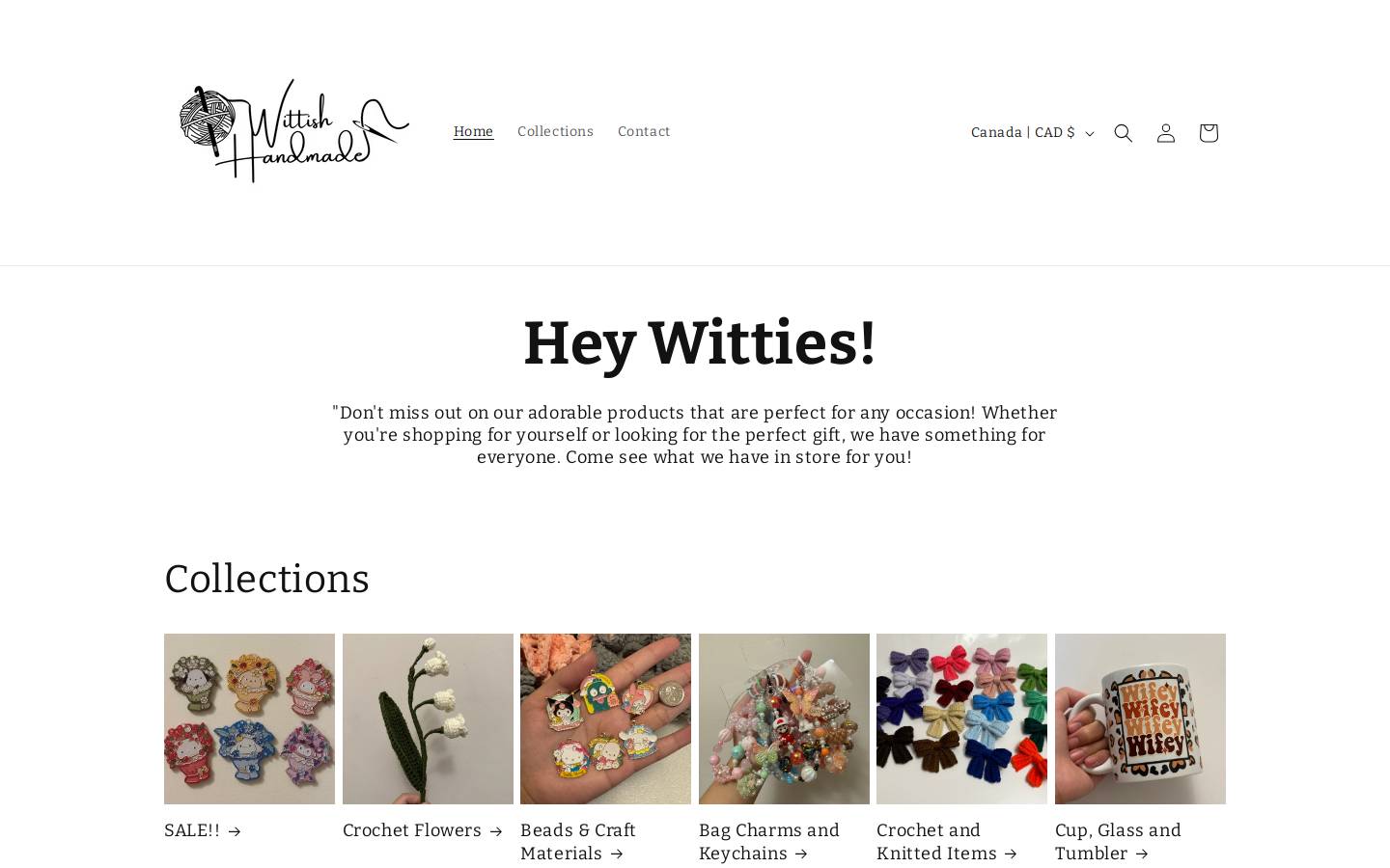 wittishhandmade.com homepage screenshot