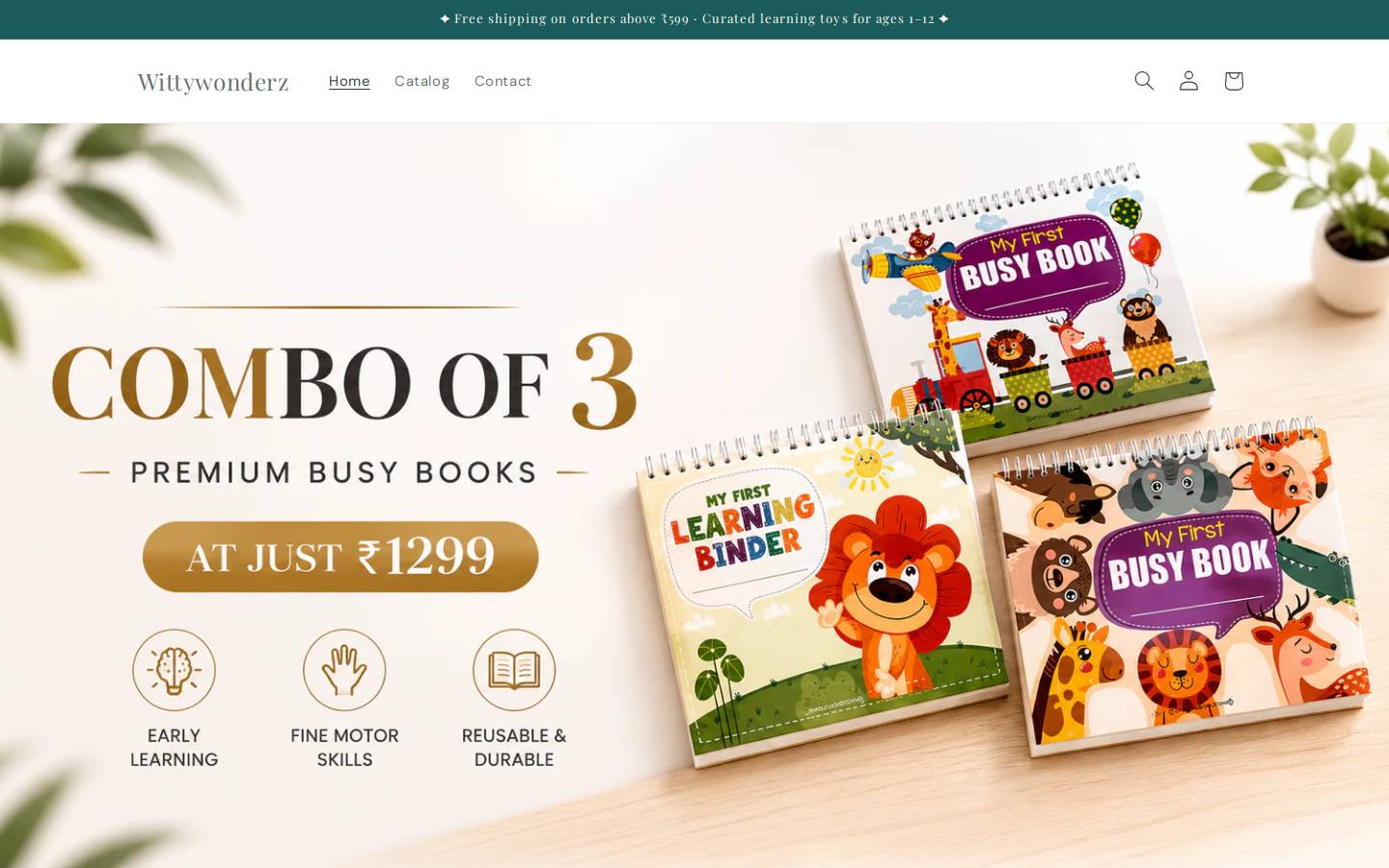 wittywonderz.com homepage screenshot