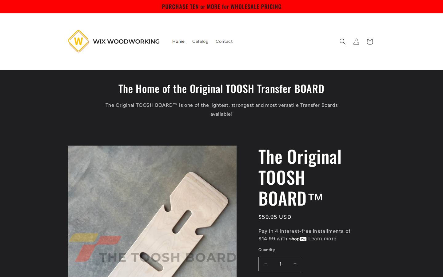 wixwoodworking.com homepage screenshot