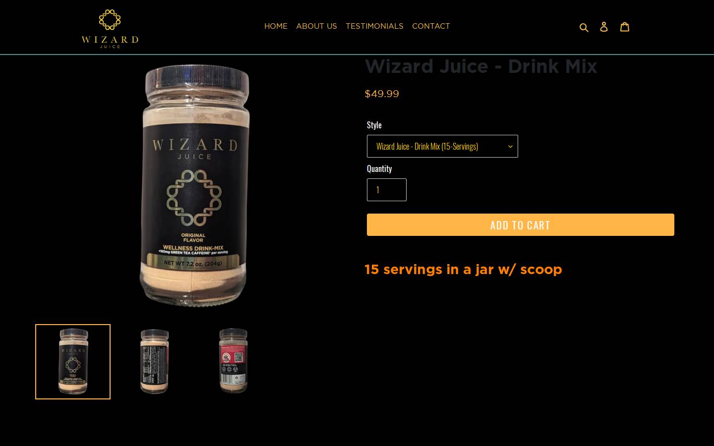 wizardjuice.com homepage screenshot