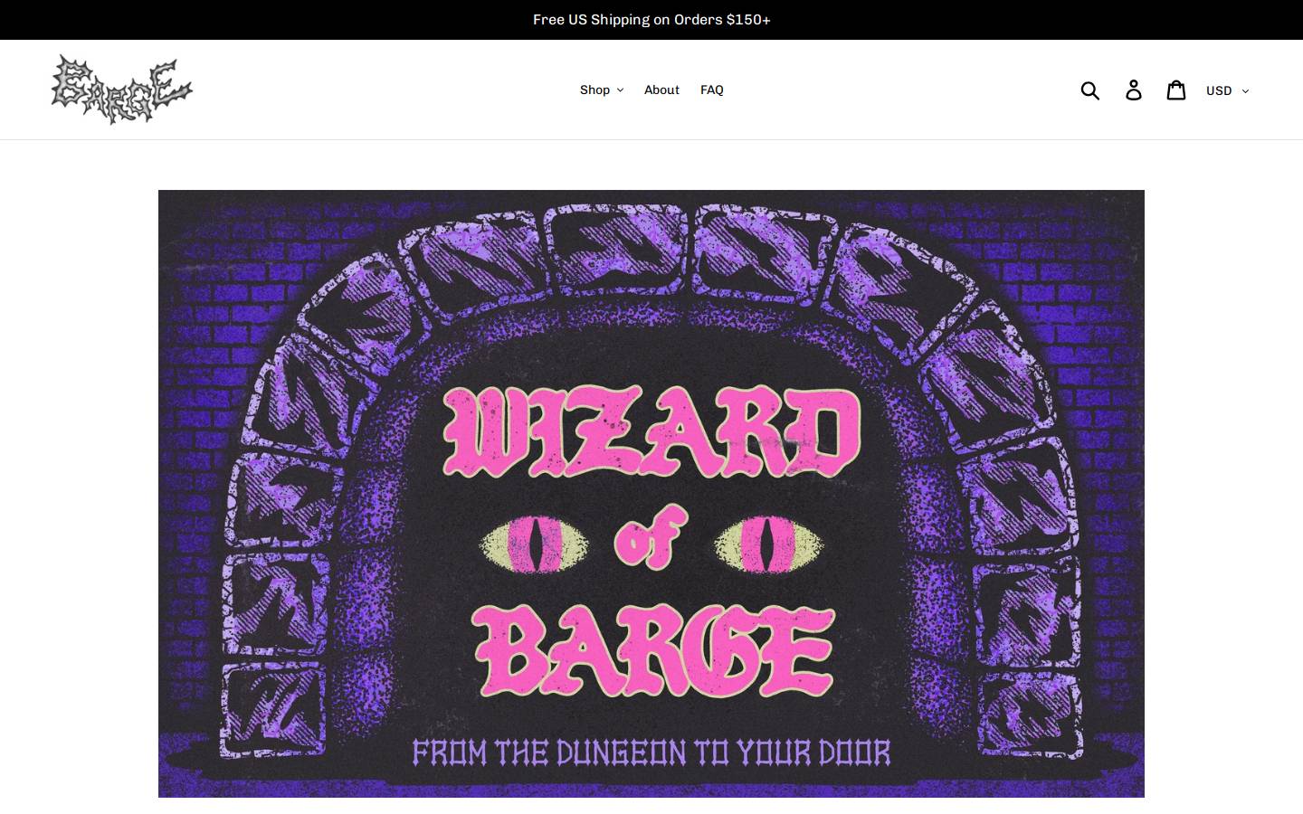 Wizard of Barge homepage screenshot