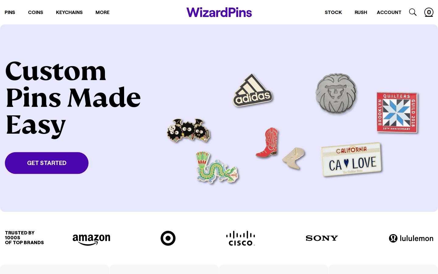 Wizard Pins homepage screenshot