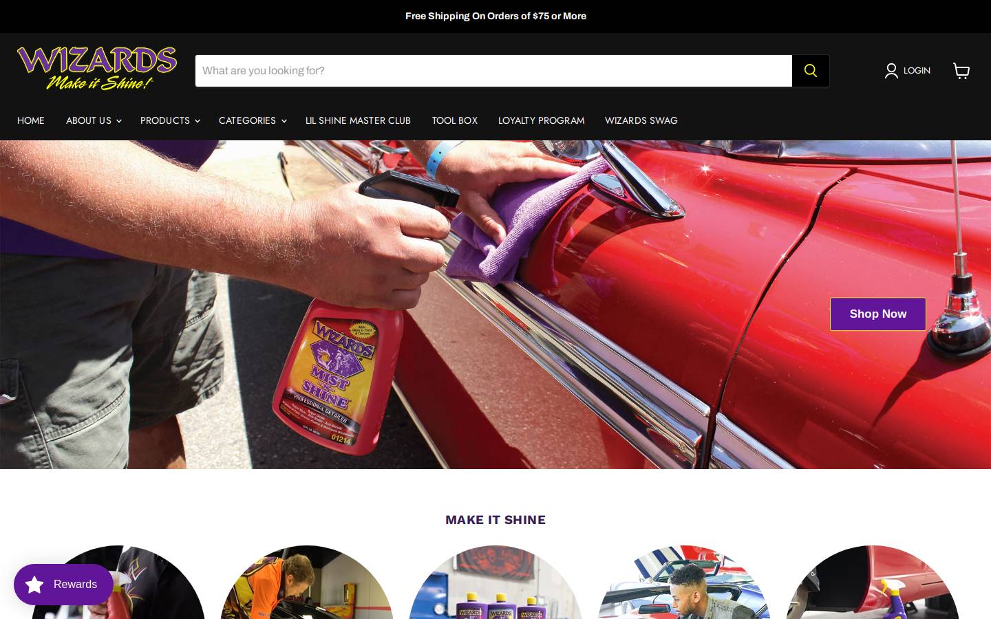 wizardsproducts.com homepage screenshot