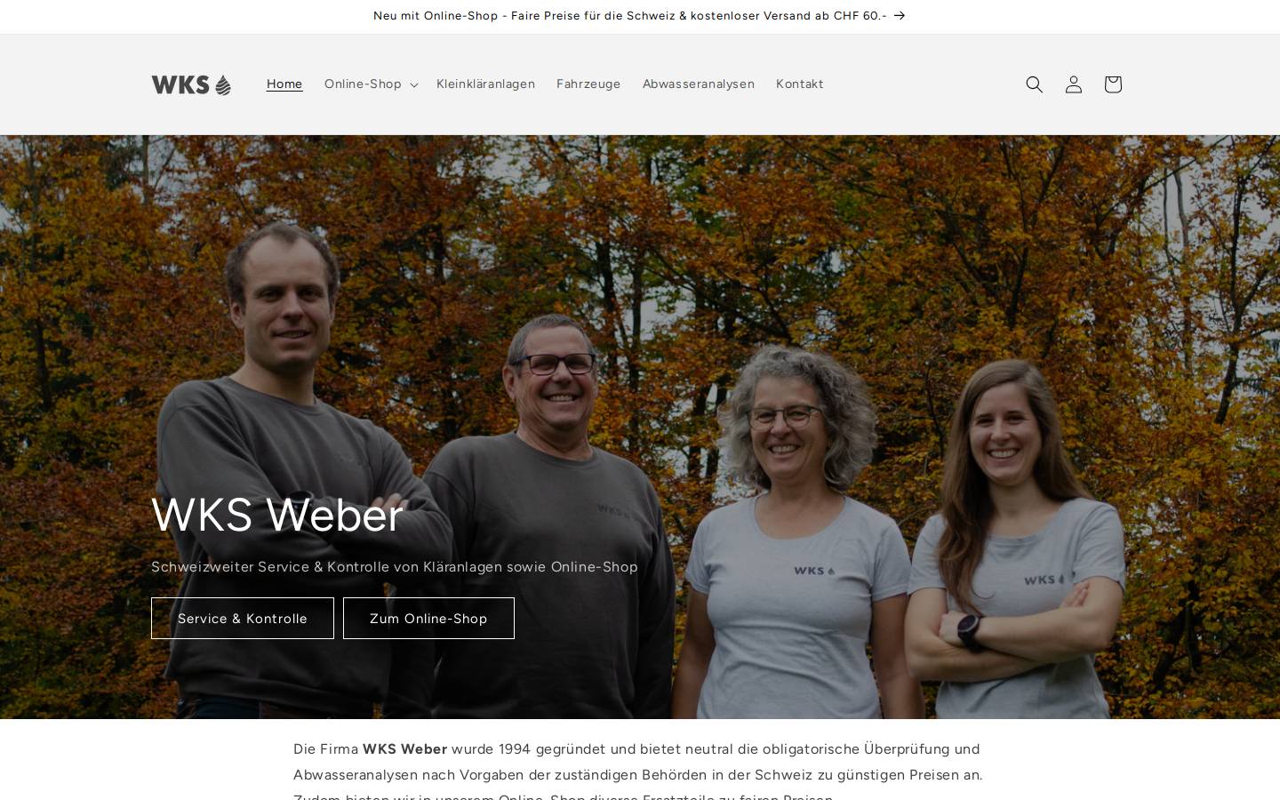 wksweber.ch homepage screenshot