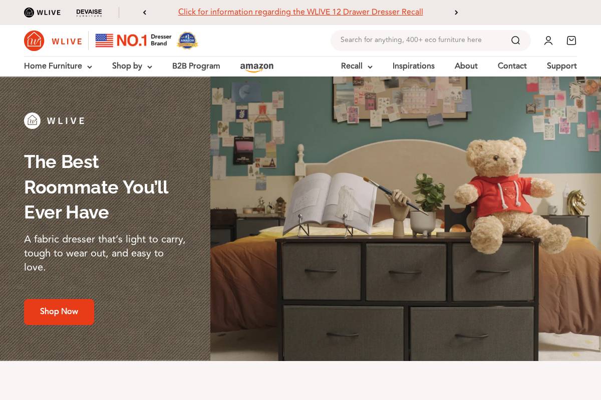 Wlivehome homepage screenshot