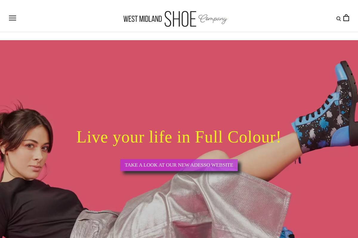 West Midland Shoe Company homepage screenshot