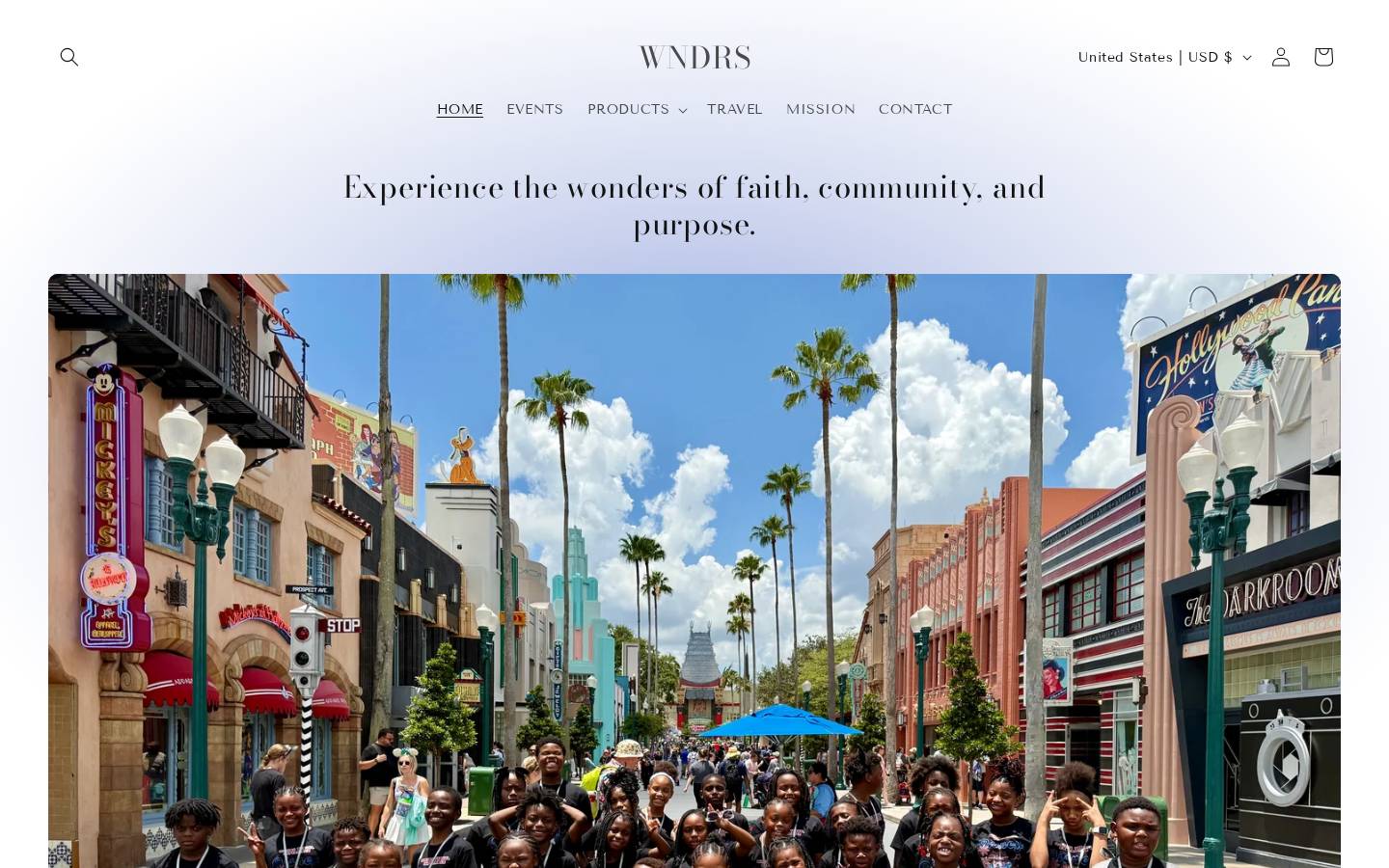 wndrs.co homepage screenshot