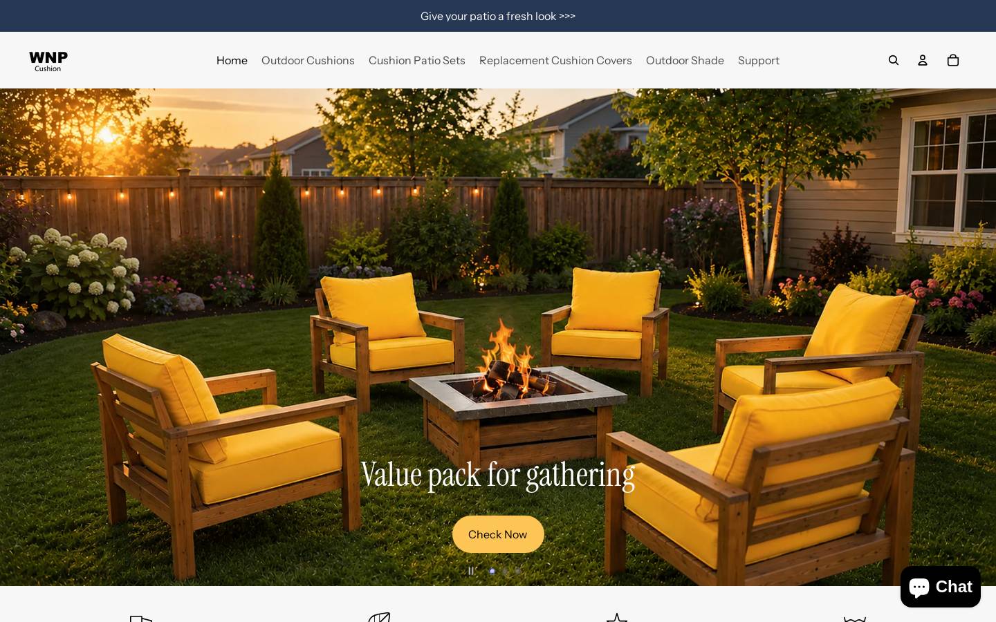 wnpcushion.com homepage screenshot