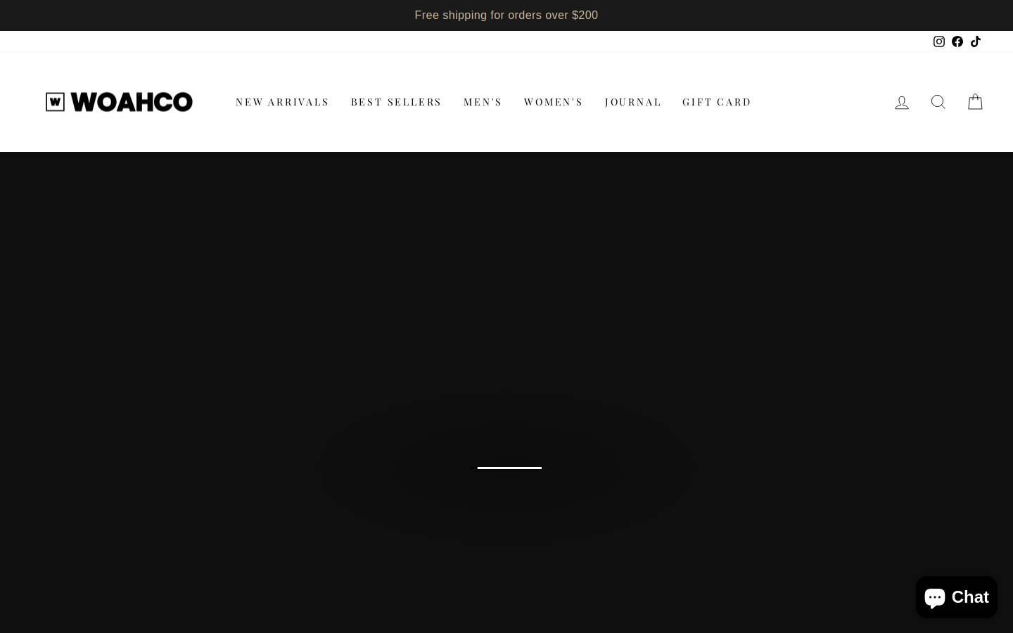 woahstore.com homepage screenshot