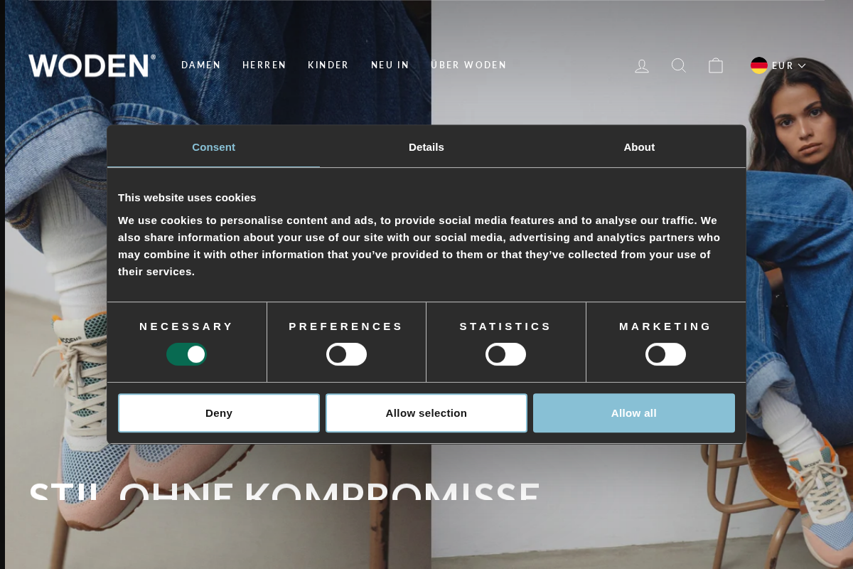 Woden homepage screenshot
