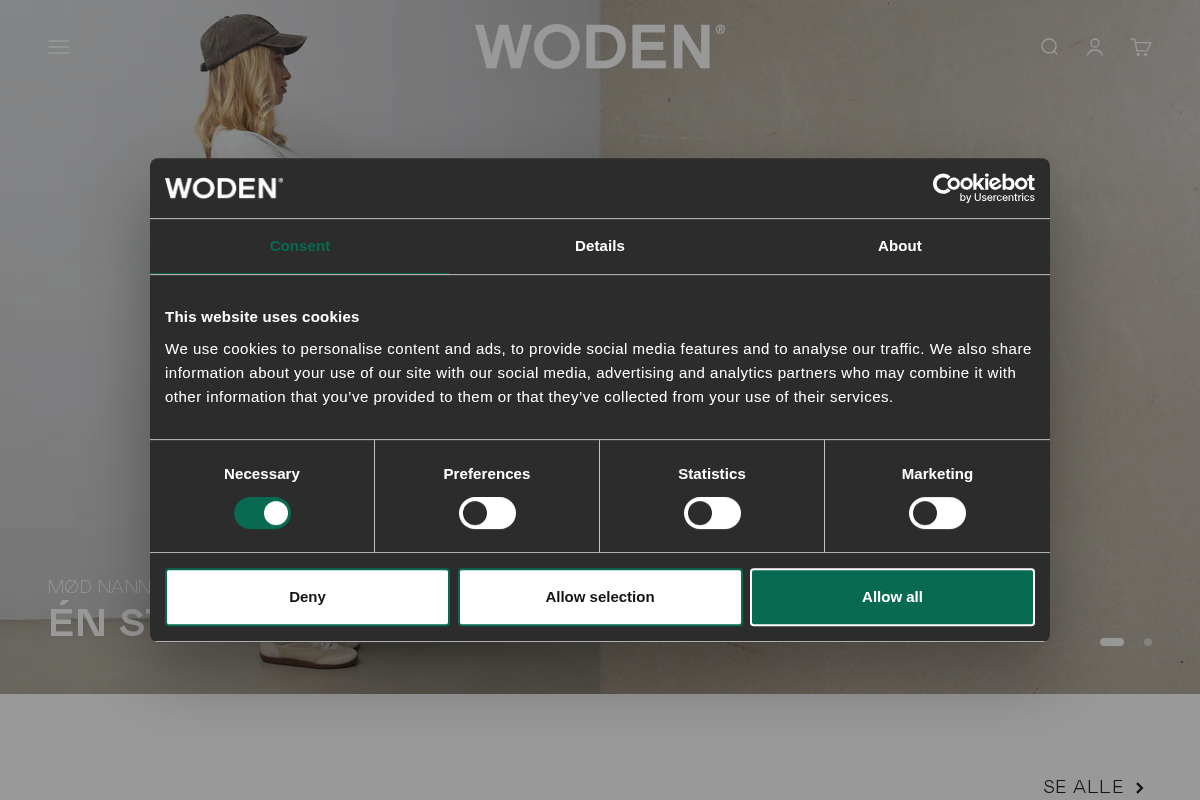 WODEN A/S homepage screenshot