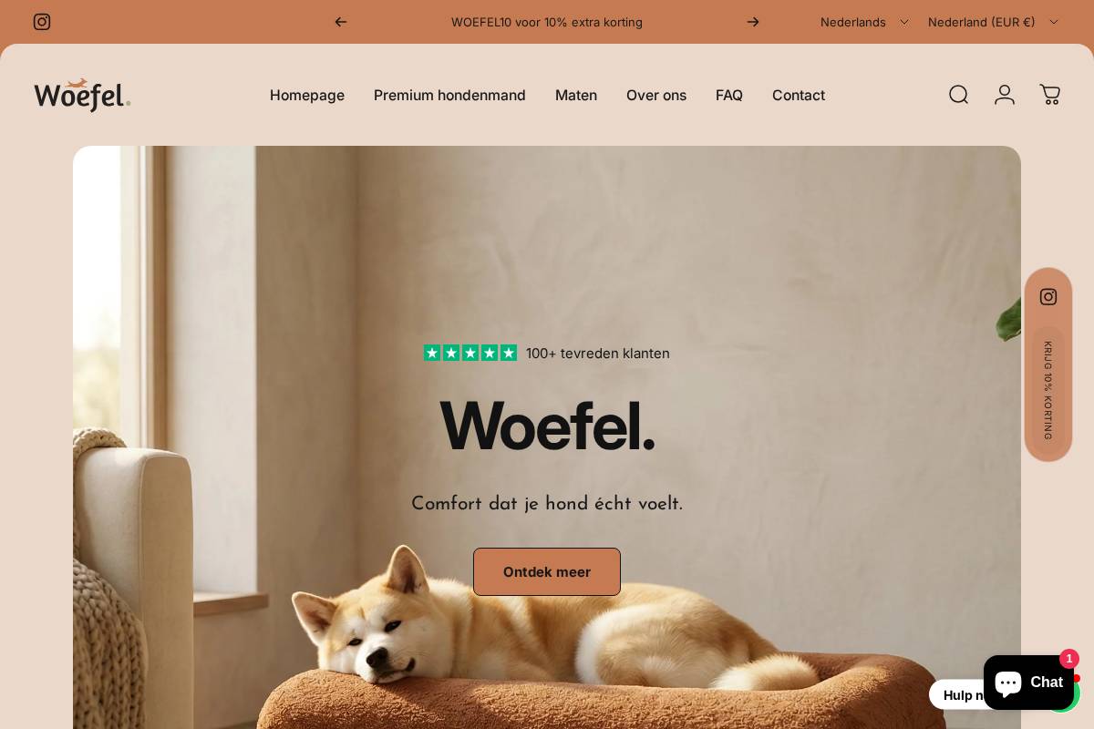 Woefel homepage screenshot