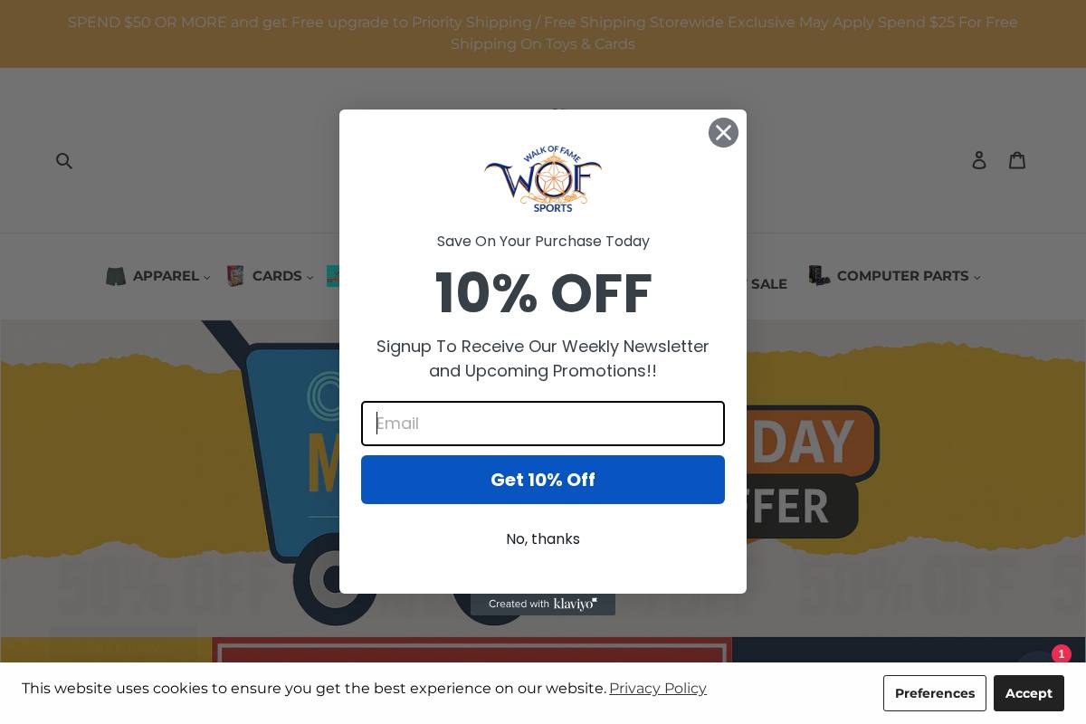 Wofsports homepage screenshot