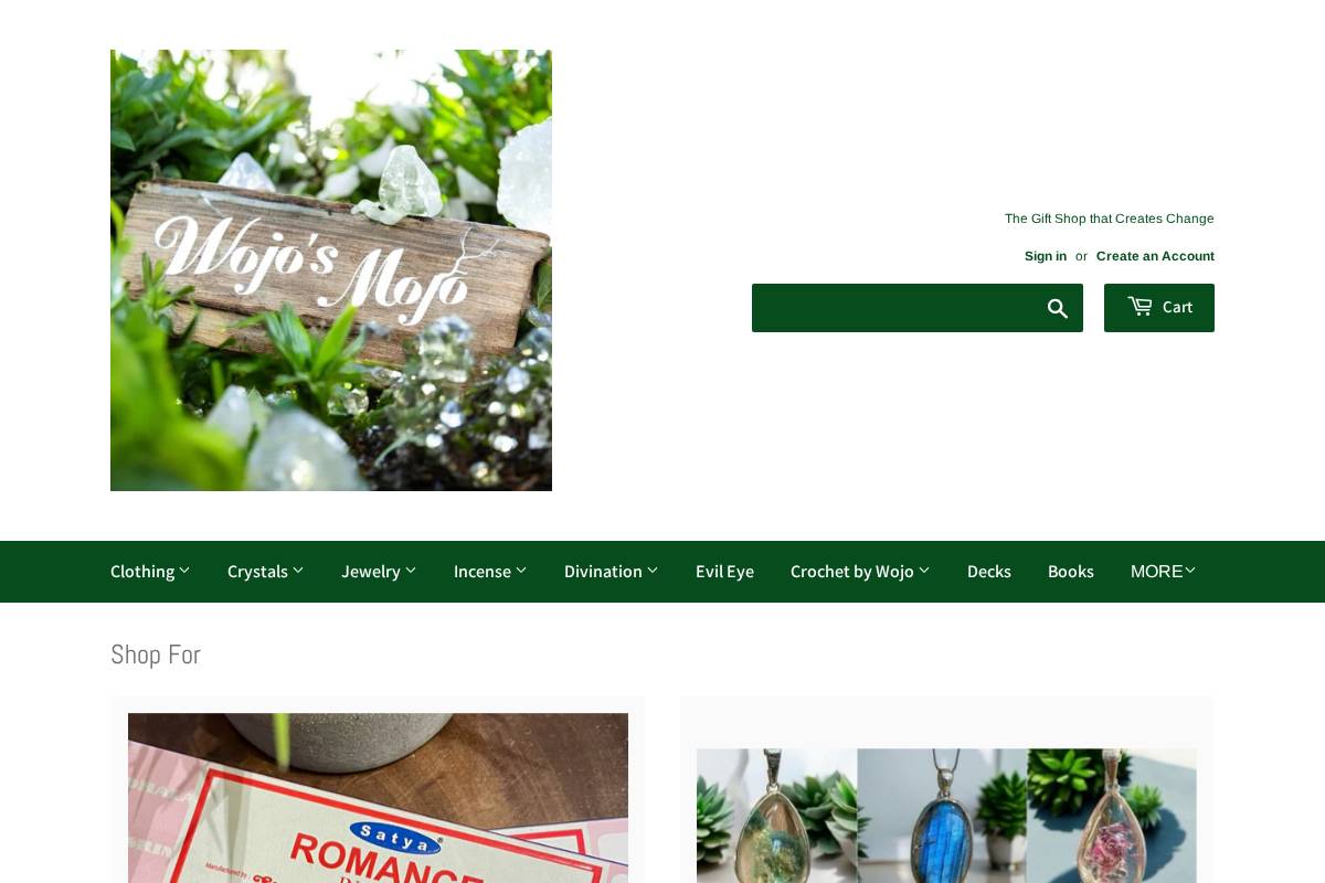 Wojo’s Mojo homepage screenshot