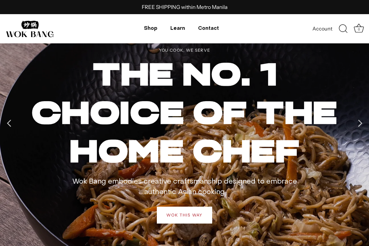 Wok Bang homepage screenshot