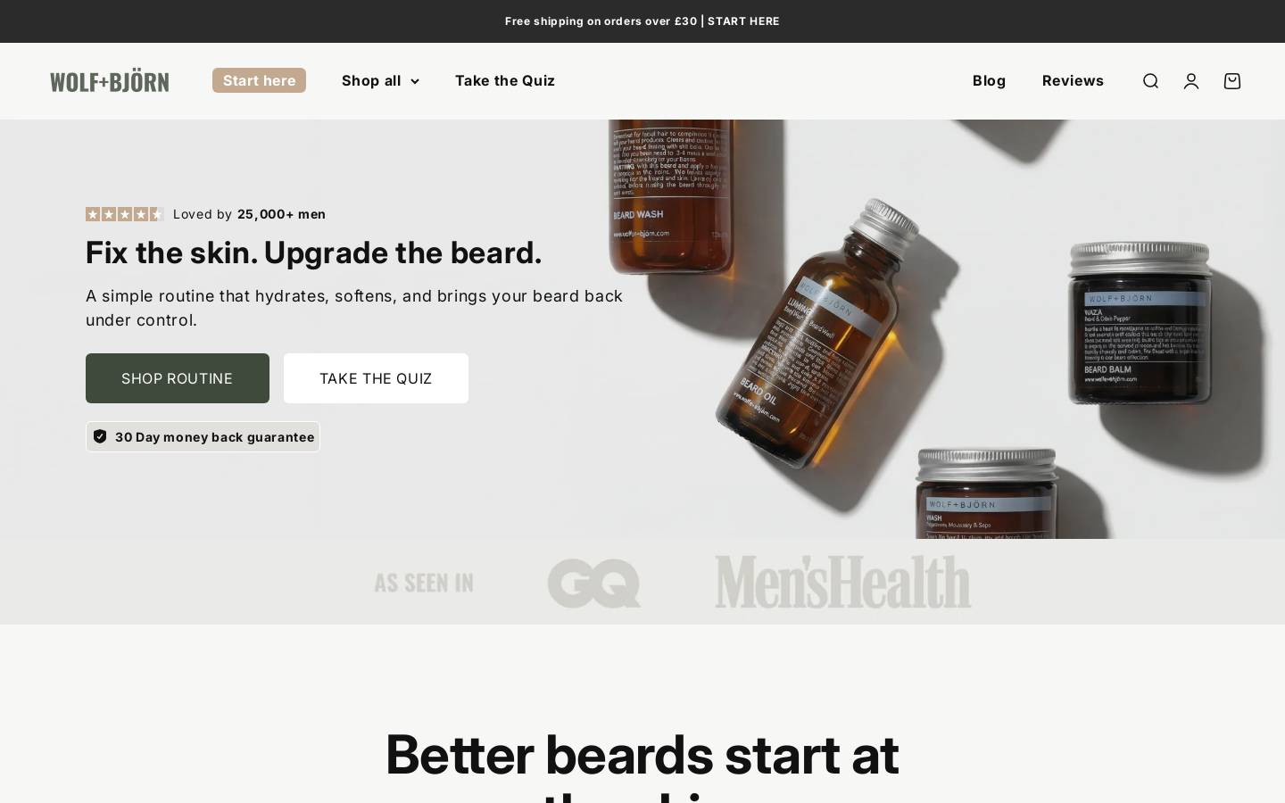 wolfandbjorn.com homepage screenshot