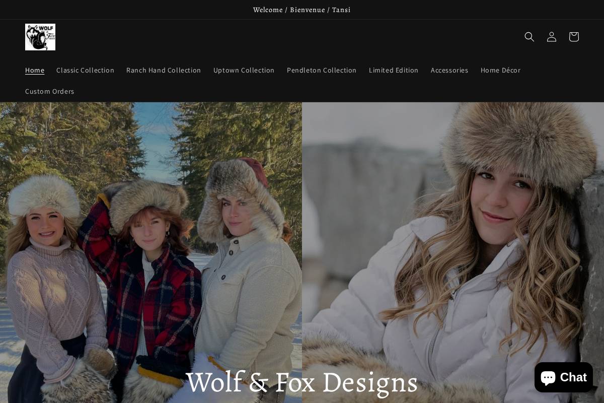 wolfandfoxdesigns.ca homepage screenshot