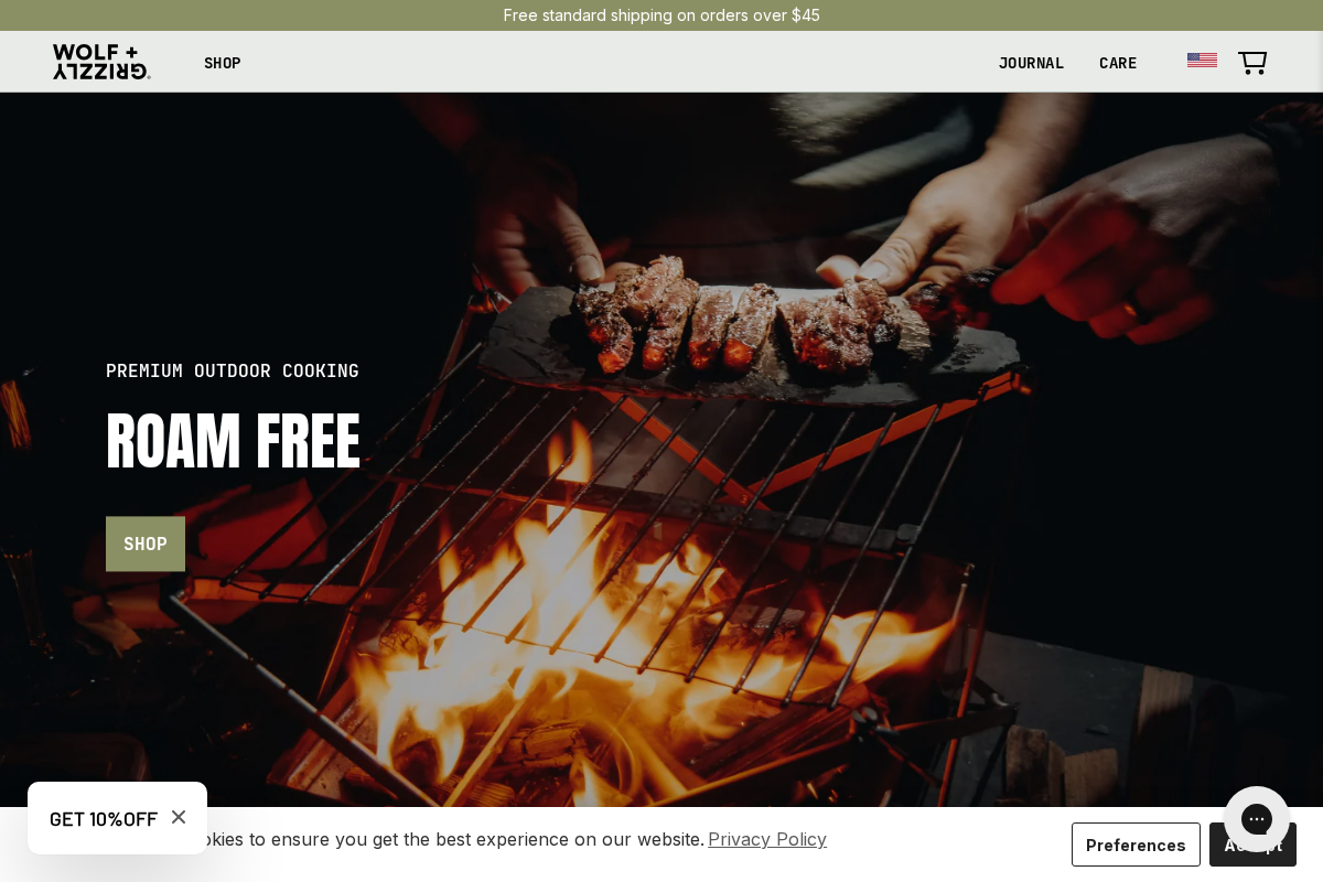 Wolfandgrizzly homepage screenshot