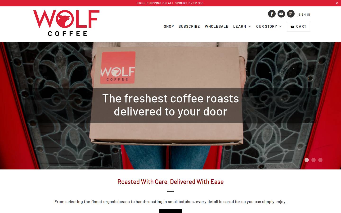 wolfcoffee.com homepage screenshot