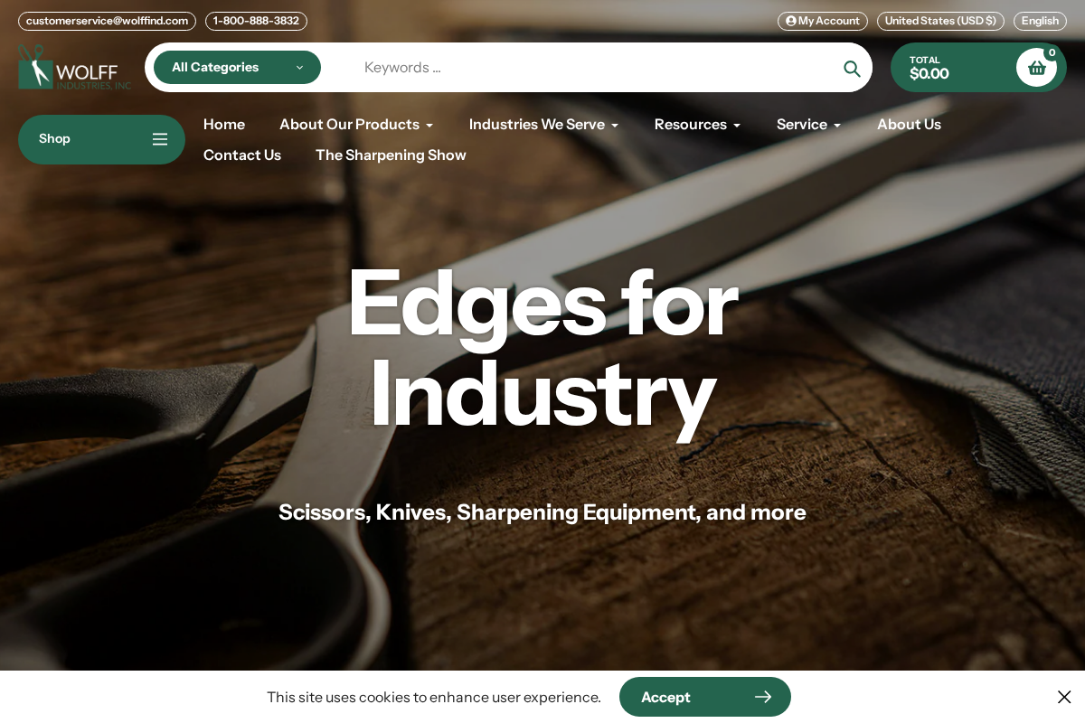 Wolff Industries, Inc. homepage screenshot