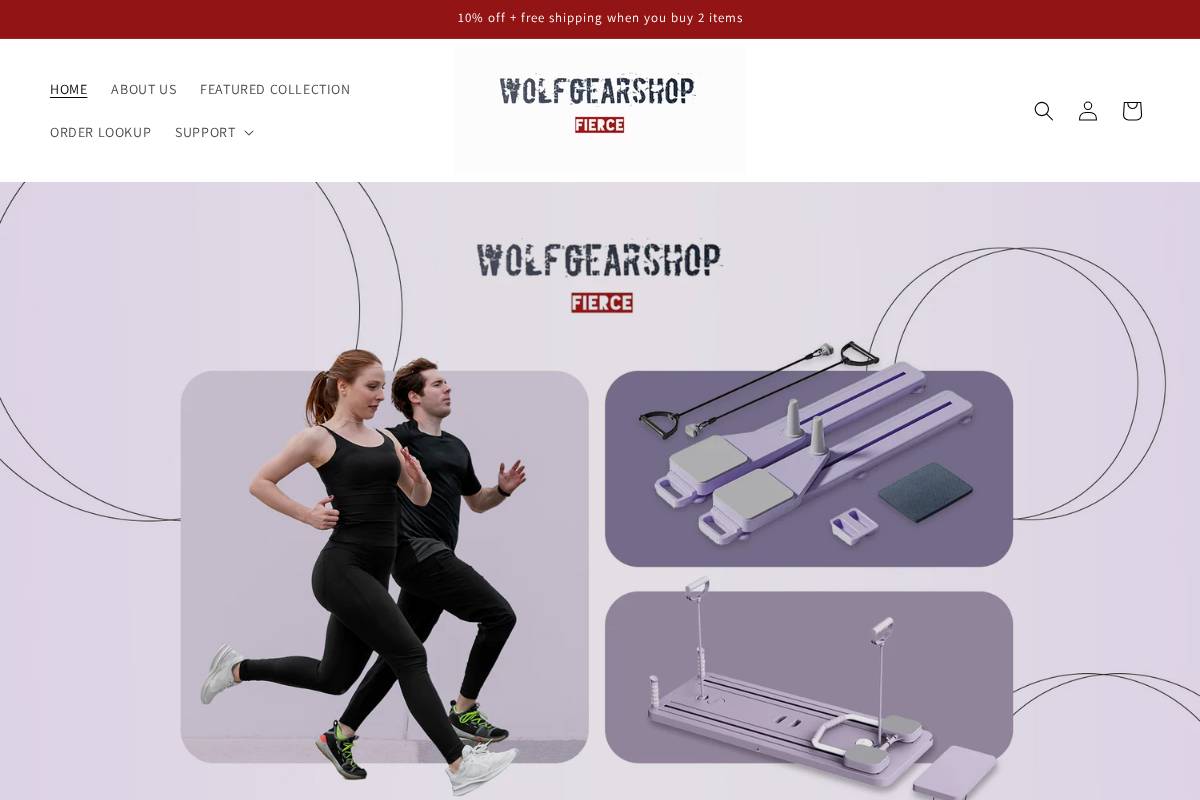 wolfgearshop.com homepage screenshot