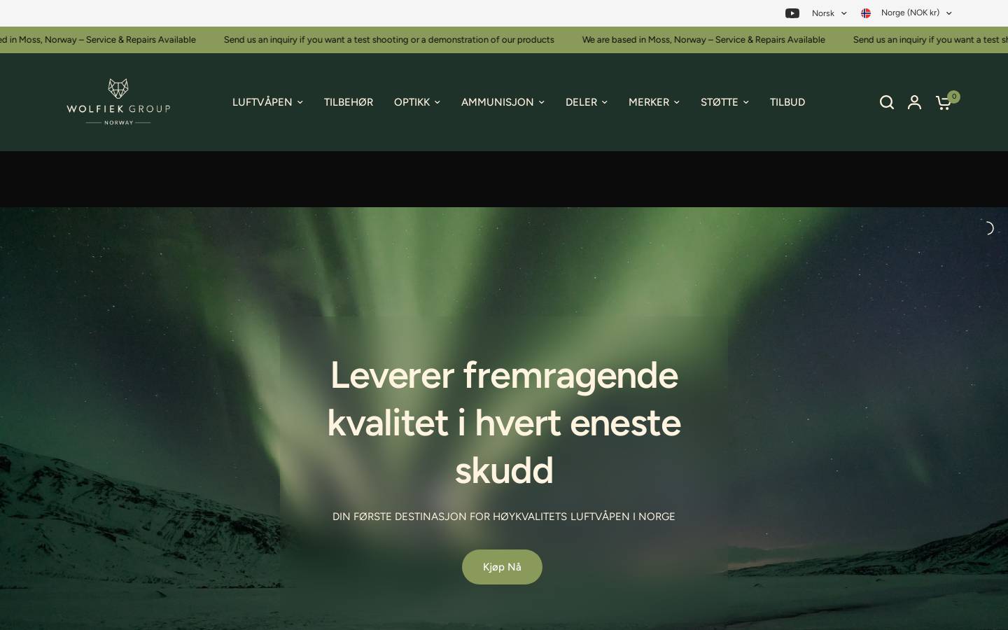 wolfieknorway.com homepage screenshot