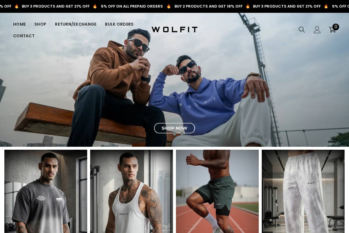 wolfit.in homepage screenshot