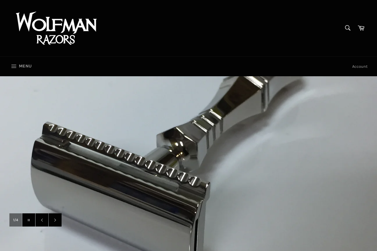 wolfmanrazors.com homepage screenshot