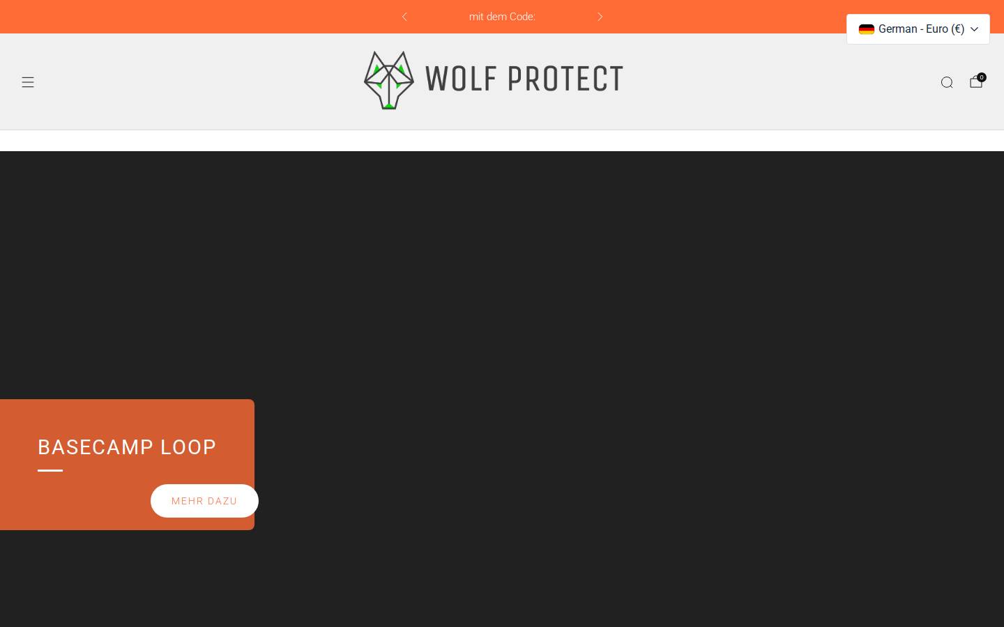 Wolfprotect homepage screenshot