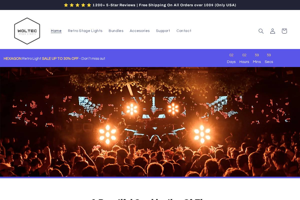 wolteclights.com homepage screenshot