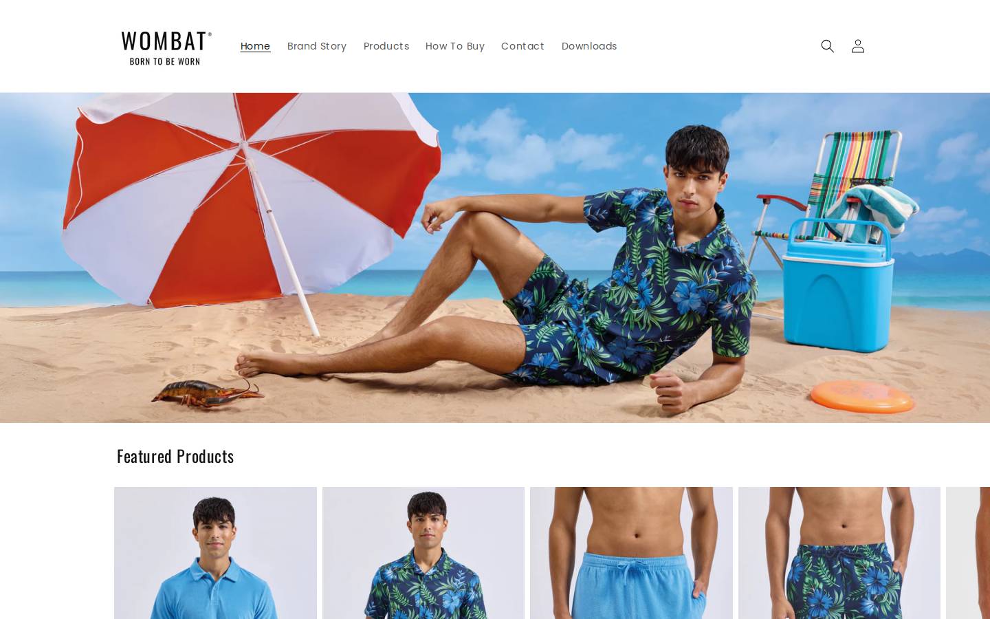wombatclothing.com homepage screenshot