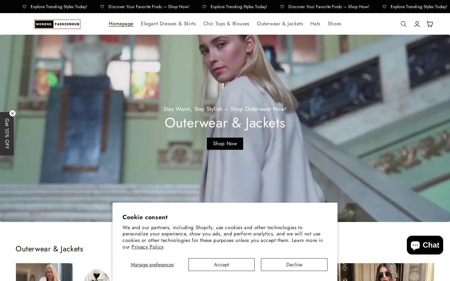 womensfashionhub.com homepage screenshot