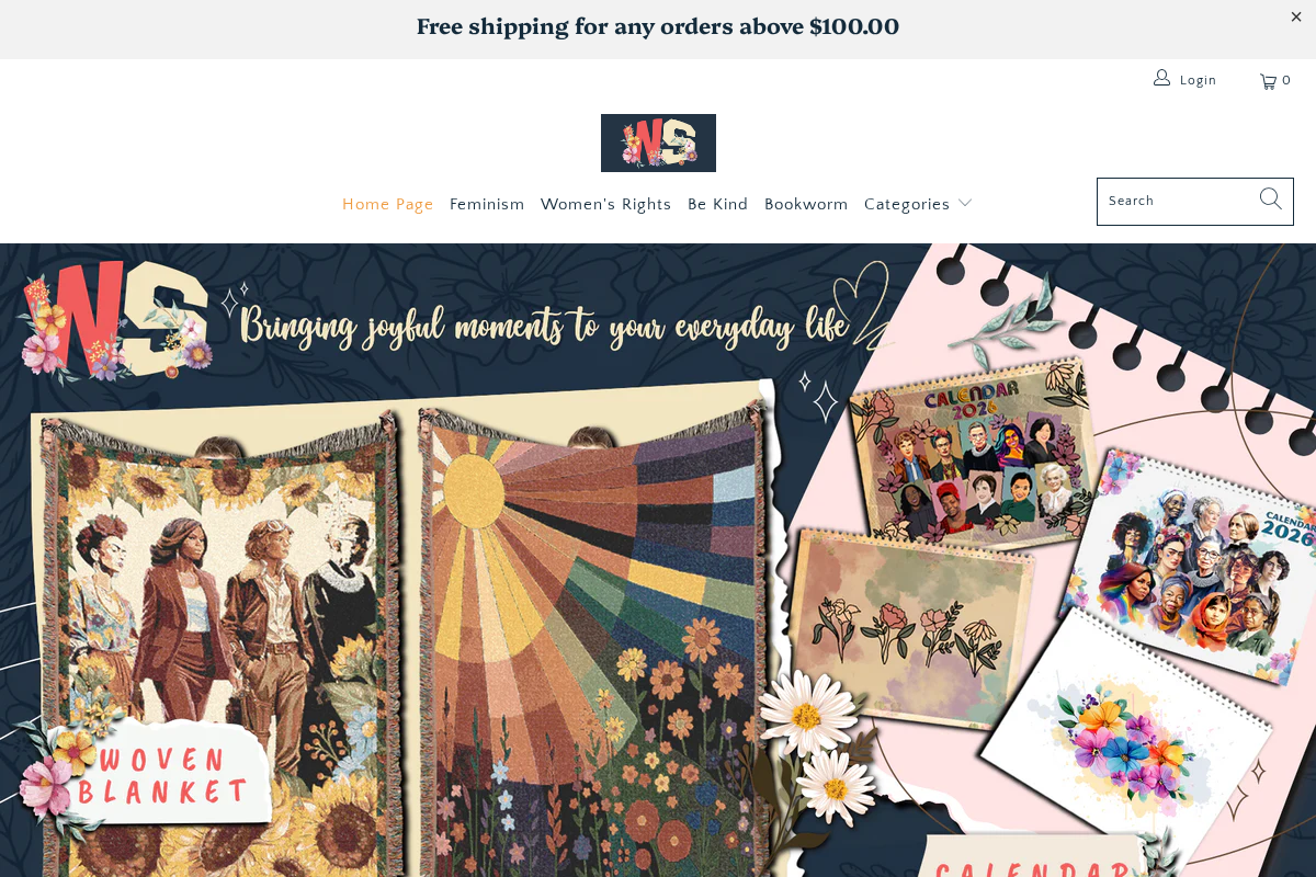 Womenspeakstore homepage screenshot