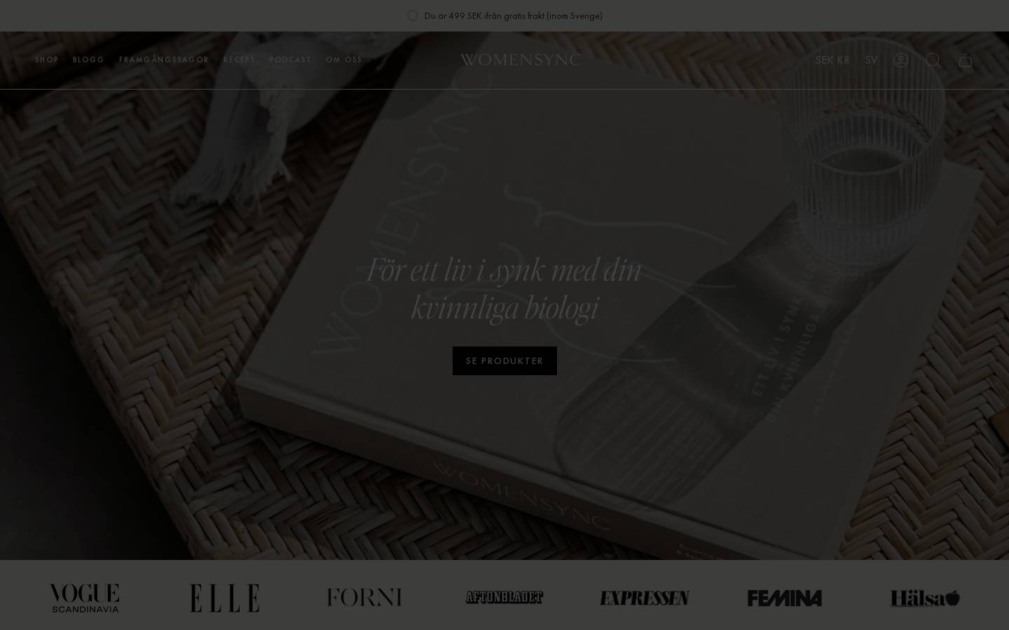 Womensync homepage screenshot