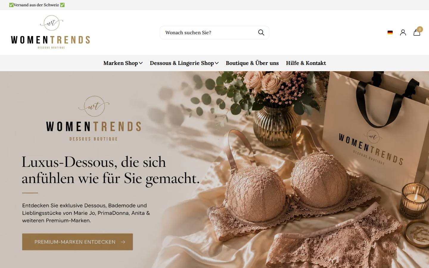 womentrends.ch homepage screenshot