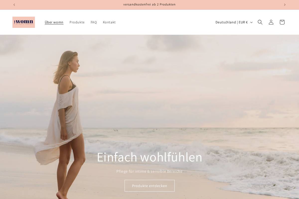 womn.com homepage screenshot