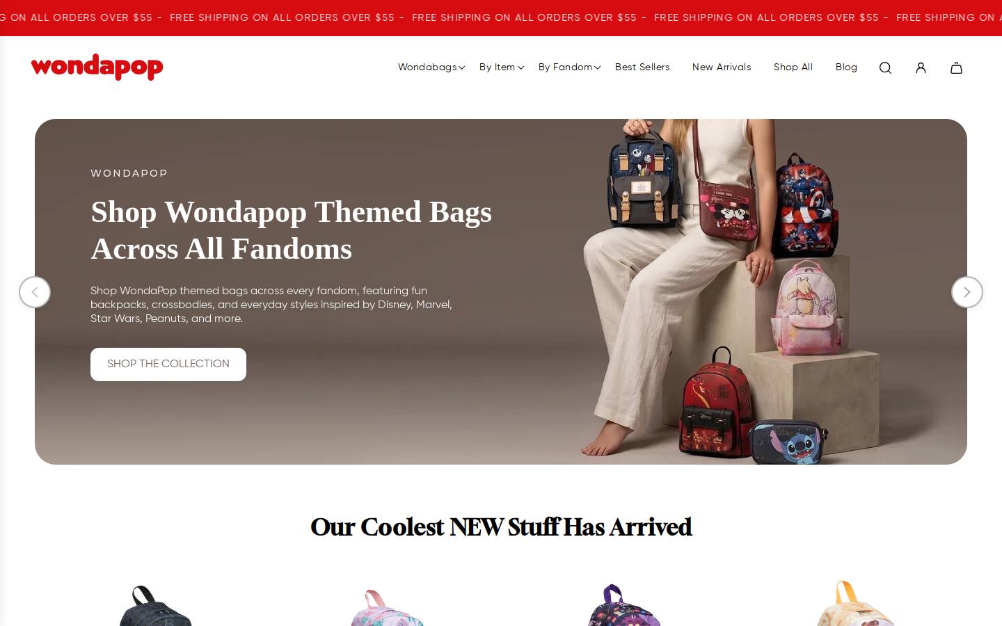 wondapopbag.com homepage screenshot