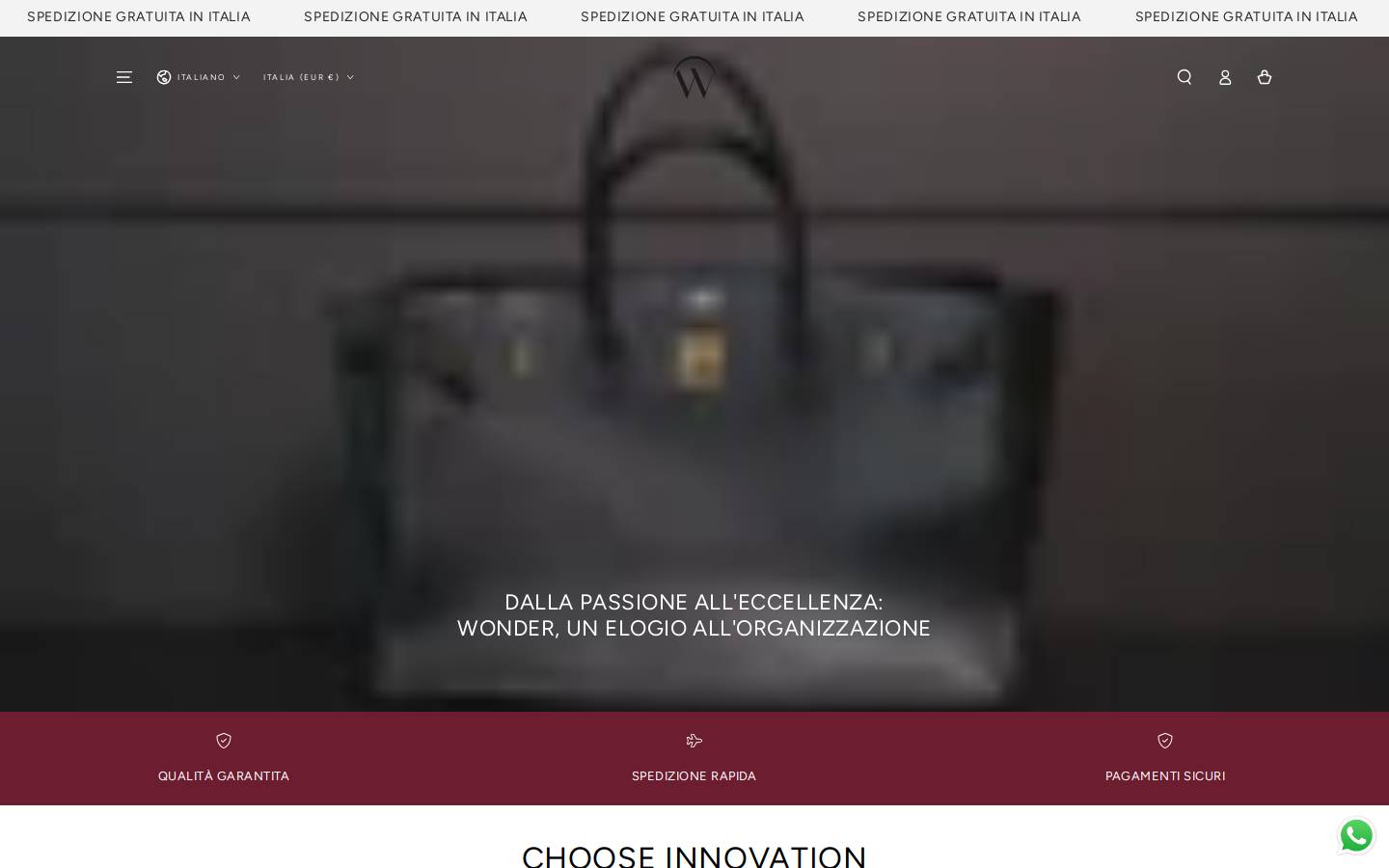 wonderbagorganizer.com homepage screenshot