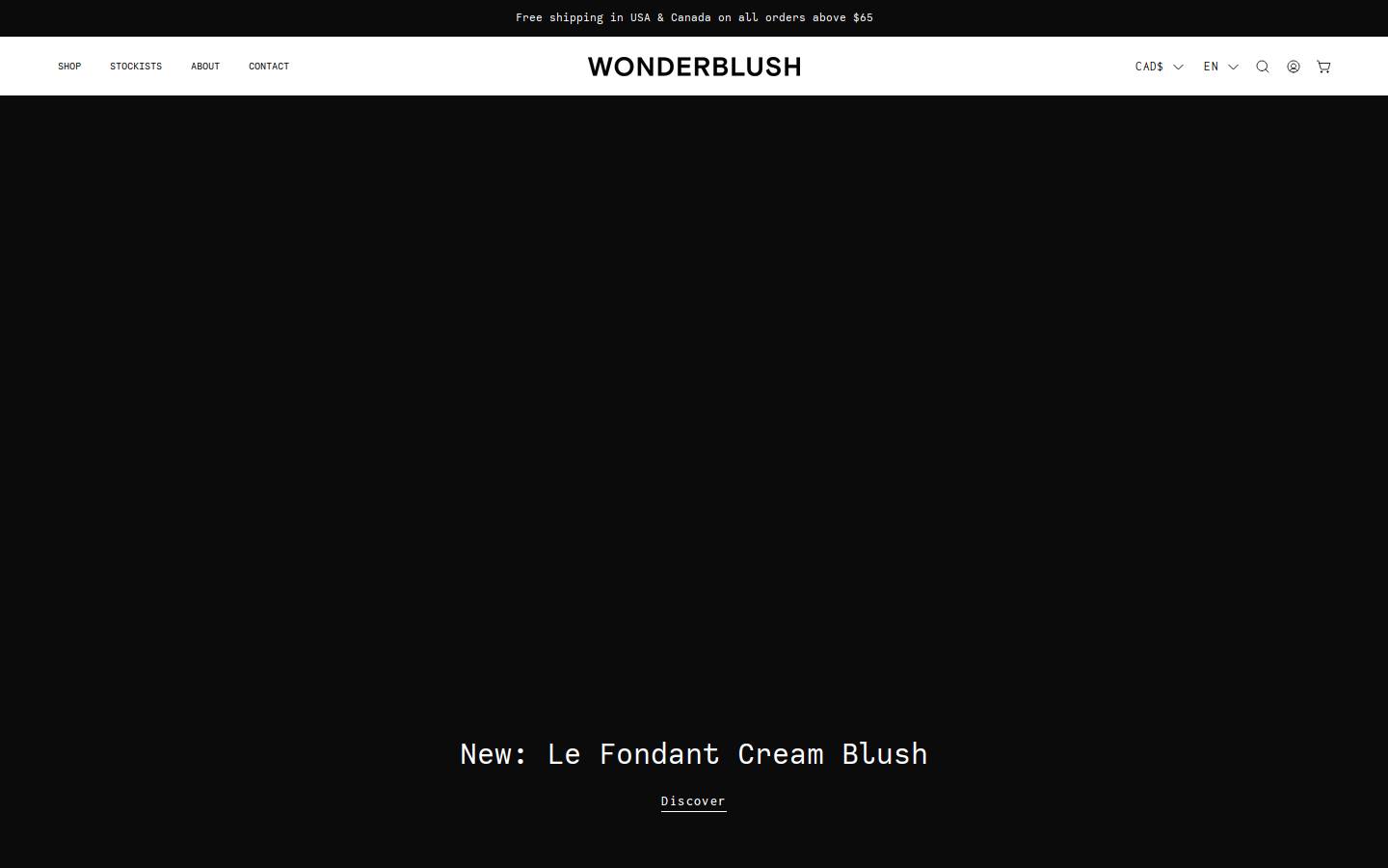 wonderblush.com homepage screenshot