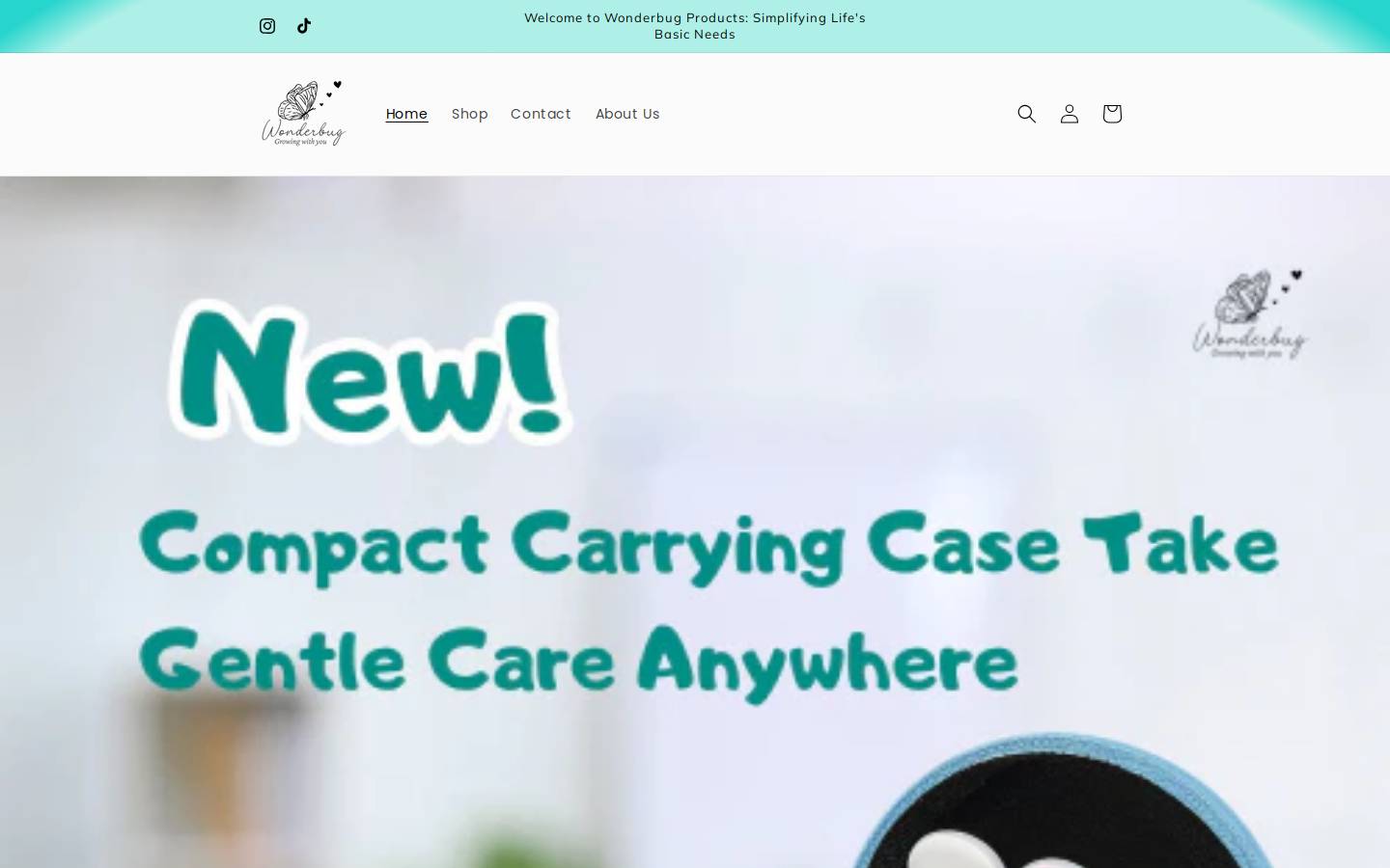 wonderbugproducts.com homepage screenshot