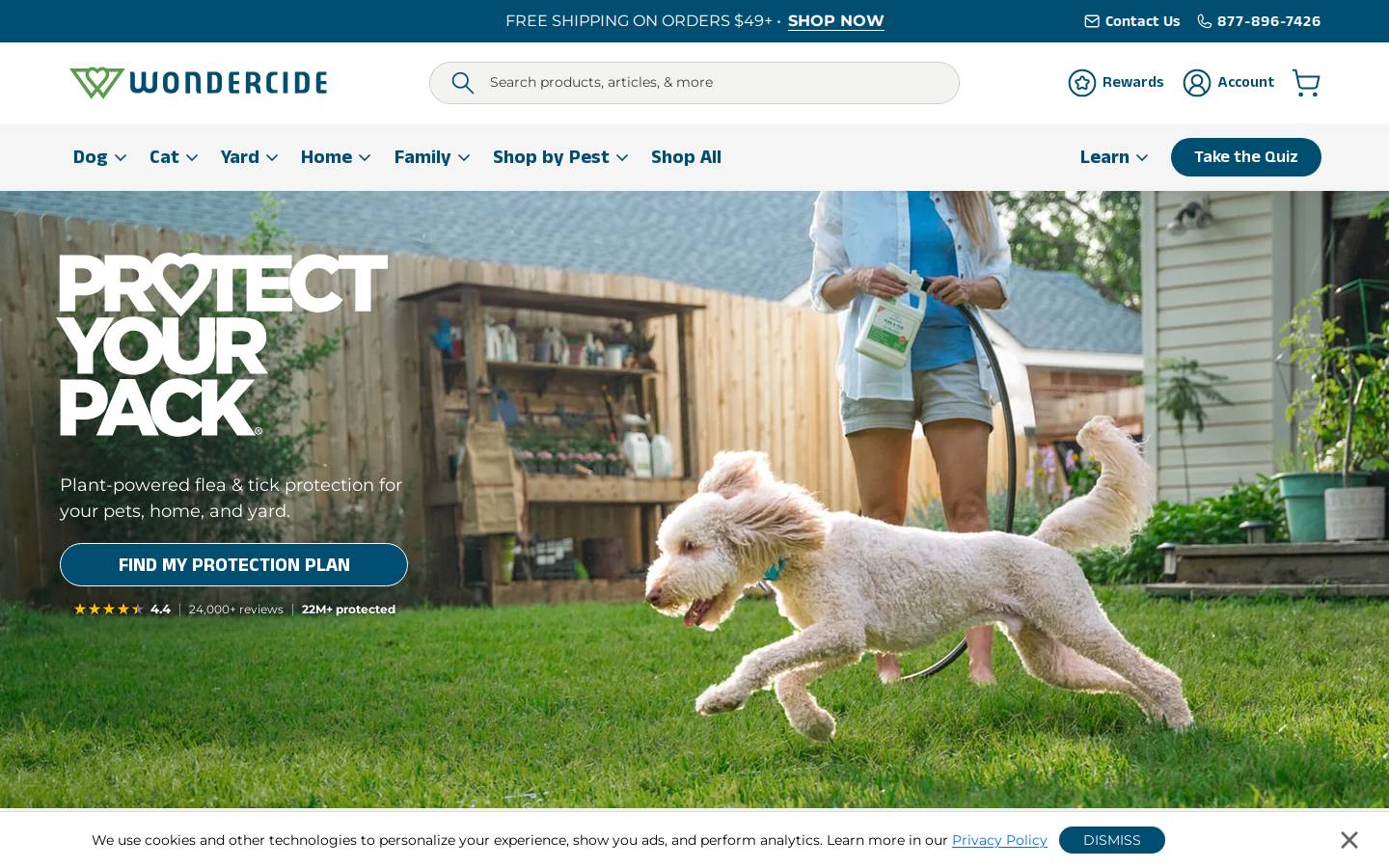 Wondercide homepage screenshot