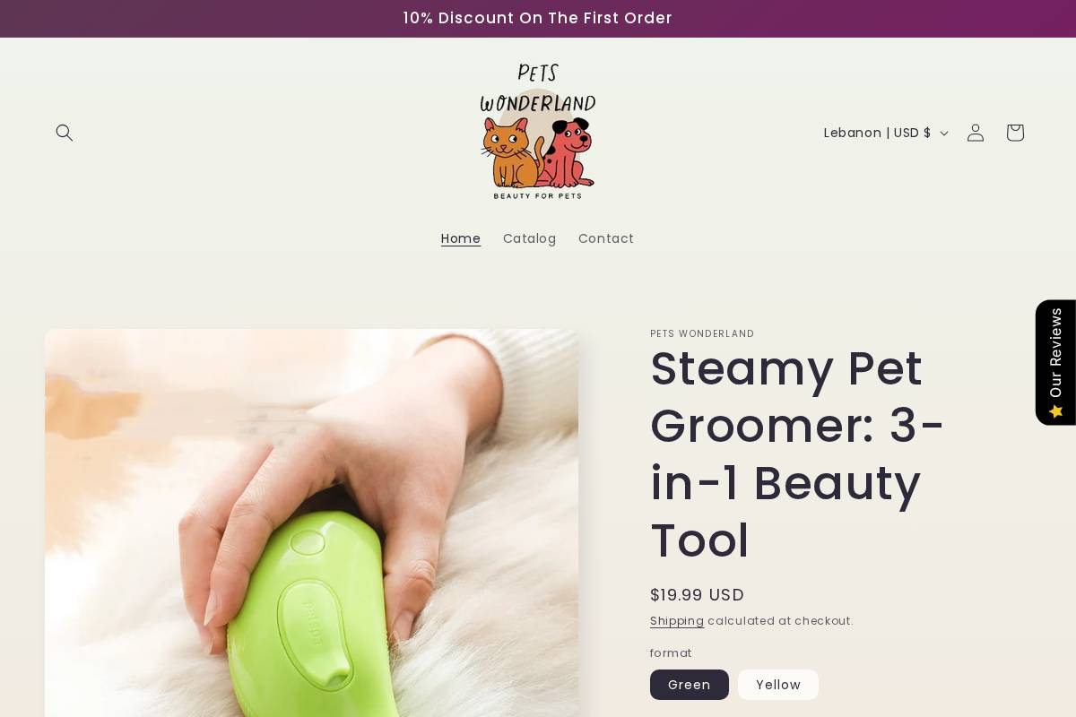 wonderlandforpets.com homepage screenshot