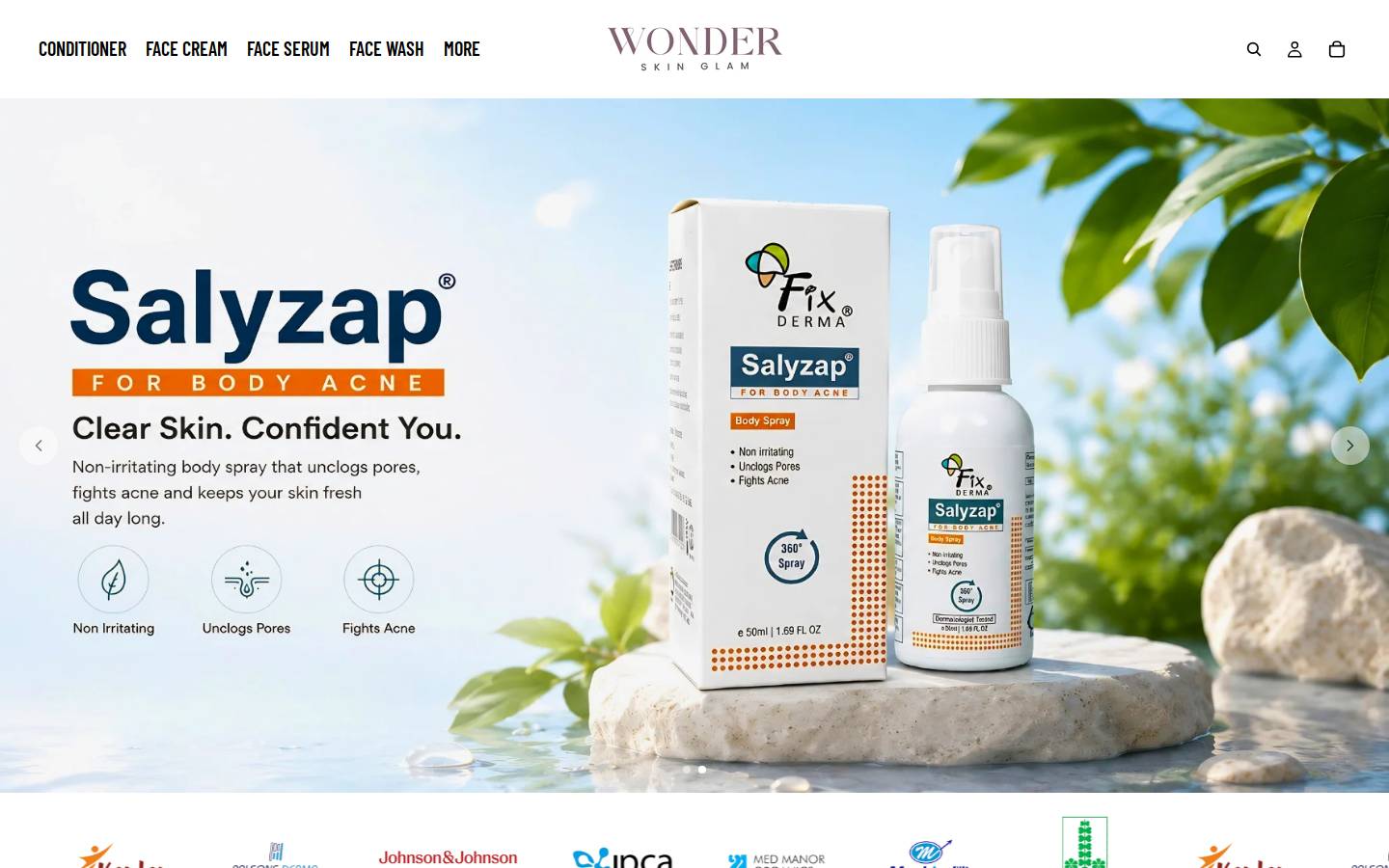 wonderskinglam.com homepage screenshot