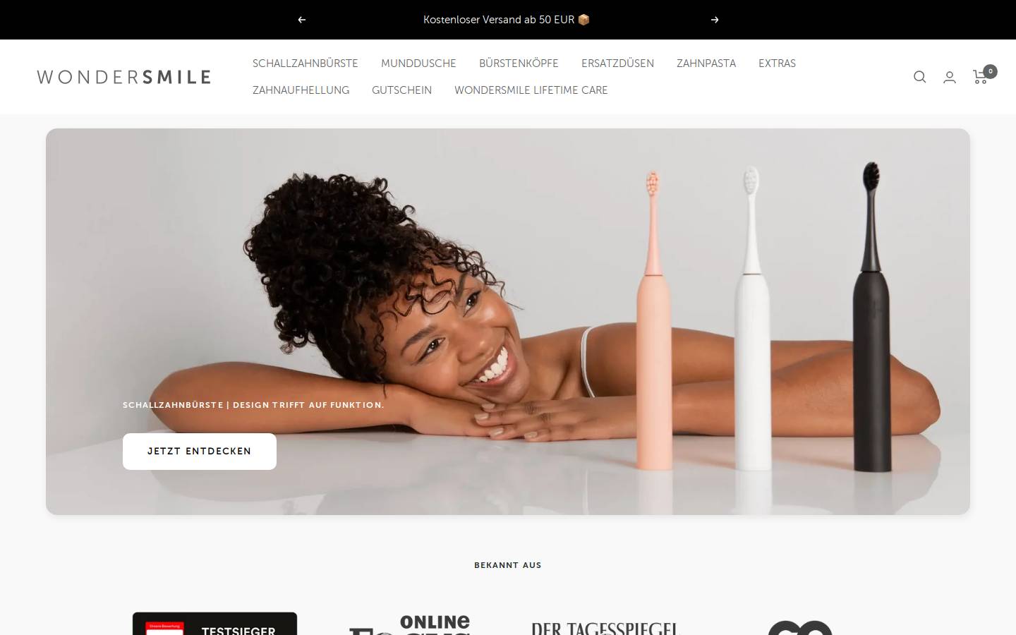 Wondersmile homepage screenshot